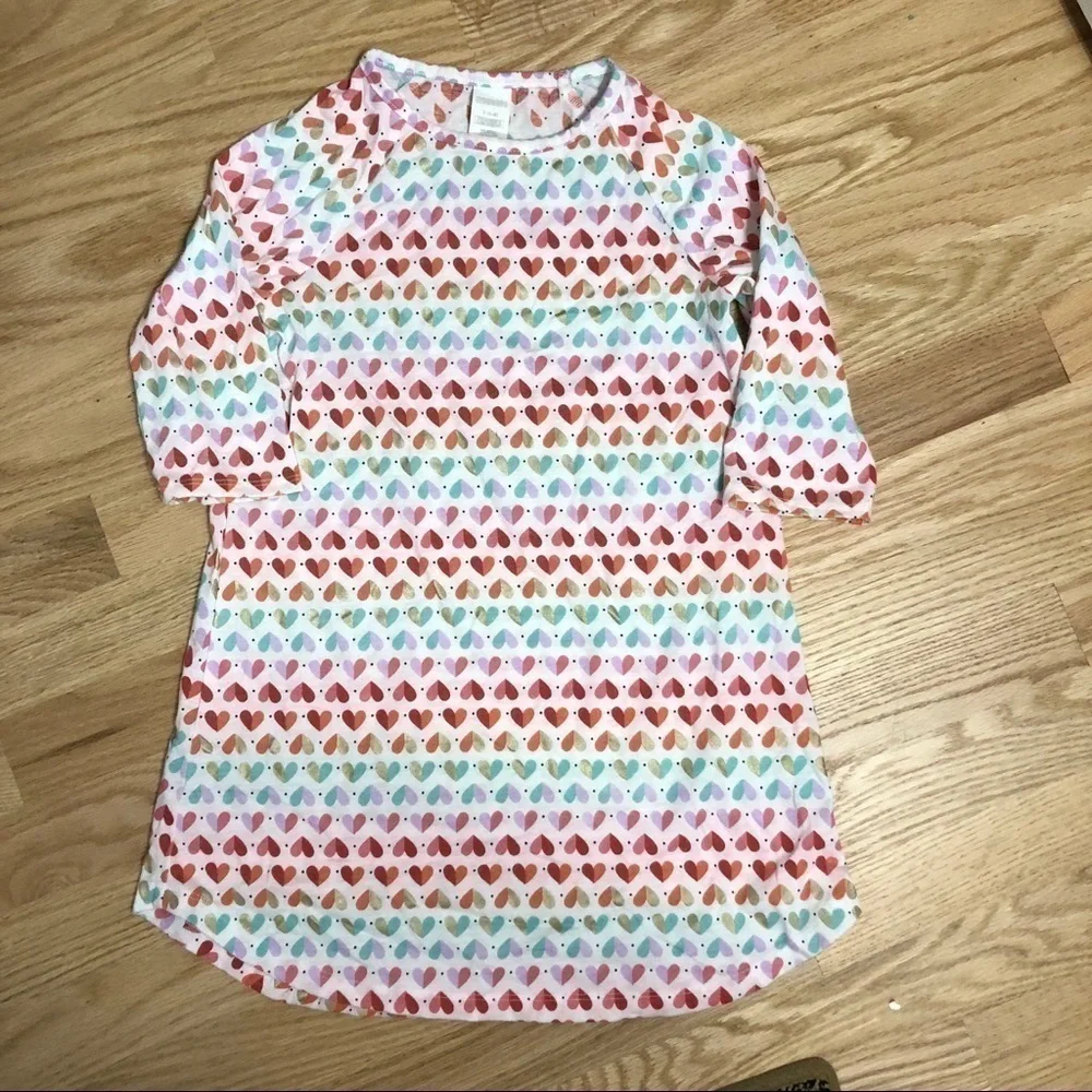 Gymboree Heart Print Shirt Dress Long Sleeve Small
